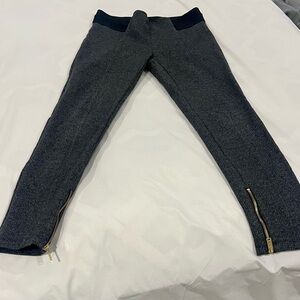 Ann Taylor Gray Ankle Pants with Gold Zippers